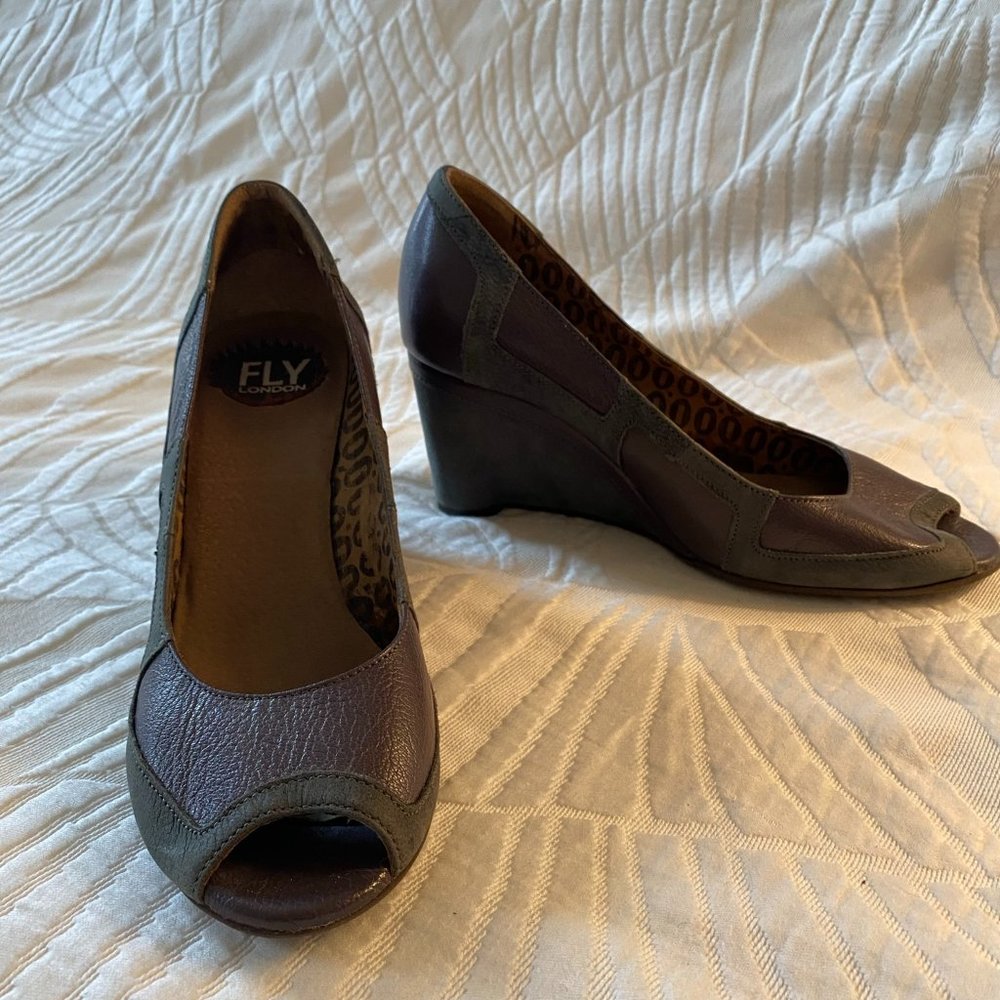 Two tone wedge heels